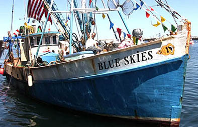 Blue Skies decked out for Blessing of the Fleet, Religious festival, 2000; Blessing of the Fleet; Provincetown, Massachusetts;