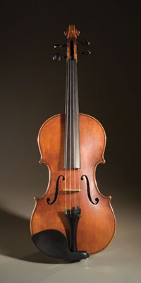 Violin, Musical instrument, 2002; Bob Childs (b. 1952); Cambridge, Massachusetts; Maple, spruce, ebony, strings; 23 1/4 in. length; Collection of the artist; Photography by Jason Dowdle