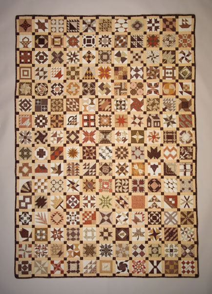 Sampler of Miniatures, Pieced quilt, mid 20th century; Sally Palmer Field (b. 1922); Chelmsford, Massachusetts; Cotton fabric, thread; 72 x 60 in.; Collection of the artist; Photography by Jason Dowdle
