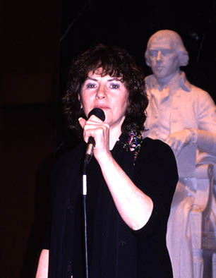 Bridget Fitzgerald performing at the Library of Congress, Irish sean nós singing, 2003; Washington, DC; Photography by Maggie Holtzberg