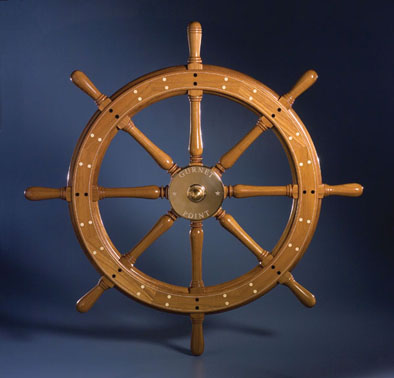 Ship's Wheel, Marine hardware and joinery, 2007; Bob Fuller (b. 1961); Halifax, Massachusetts; Wood and brass fittings; 36 1/4 in. diam. x 4 7/8 in.; Collection of Bob Fuller, South Shore Boatworks; Photography by Jason Dowdle