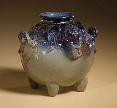 Elephant Pot, Cambodian pottery, 2006; Yary Livan (b. 1954); Lowell, Massachusetts; White stoneware clay, glaze; 9 x 10 x 10 1/4 in.; Collection of the artist; Photography by Jason Dowdle
