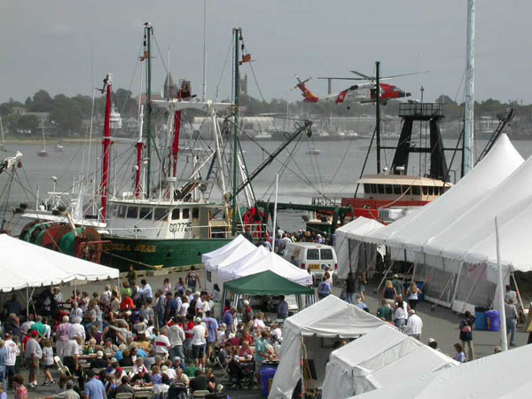 View of festival and crowds.  Photo courtesy of WWF, Maritime Festival, 2005; Working Waterfront Festival; New Bedford, Massachusetts;