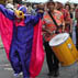 Performing as masquerader in the parade at Lowell Folk Festival; musician; 2012: Lowell, Massachusetts