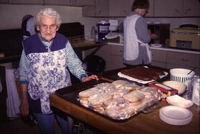 Elizabeth Nowha, parishioner and lead cook; Ethnic festival; 1999: New Bedford, Massachusetts