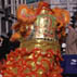 Back of red lion costume; Ethnic festival; 2001: Chinatown, Boston, Massachusetts