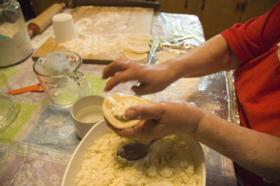 Preparing pierogi; Foodways; 2011: Lowell, Massachusetts