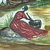 Watercolor of Jibaro rural life; Dollmaking; 2009: Ashland, Massachusetts