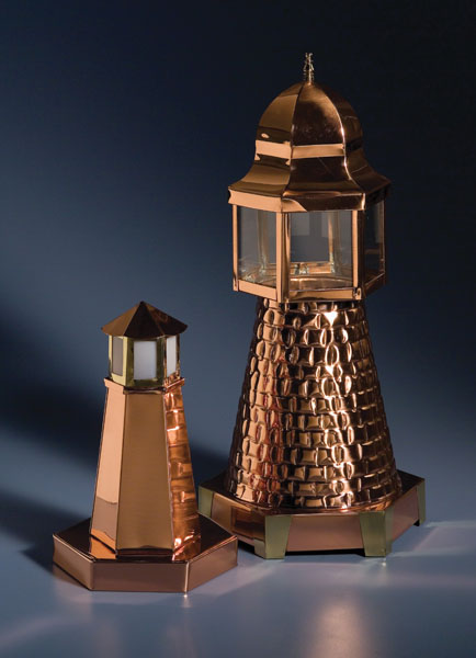 Small Lighthouse, Dick Clarke, 2006 and Large Lighthouse, Ronnie McGann, 2007; Metalwork: Richard Clarke (b. 1944)